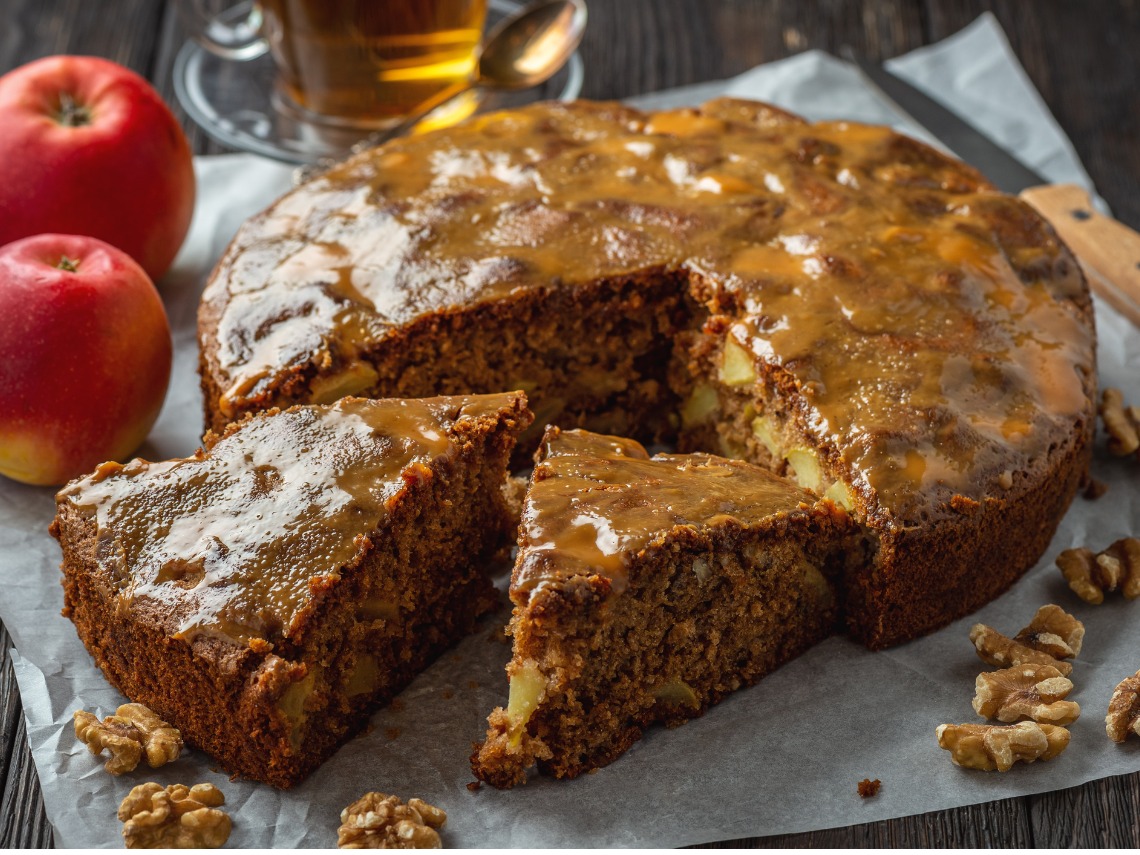 tarta de manzana con caramelo