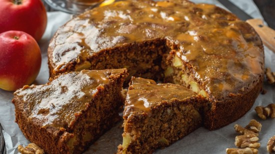 tarta de manzana con caramelo