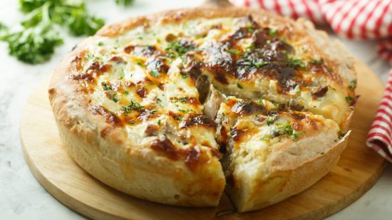 Receta de quiché de puerro y requesón