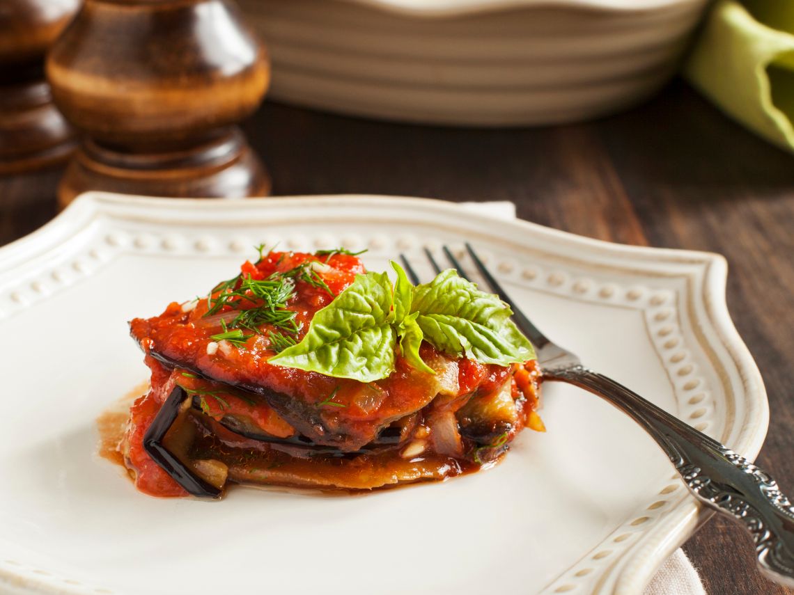 Receta de lasaña sin pasta con berenjenas