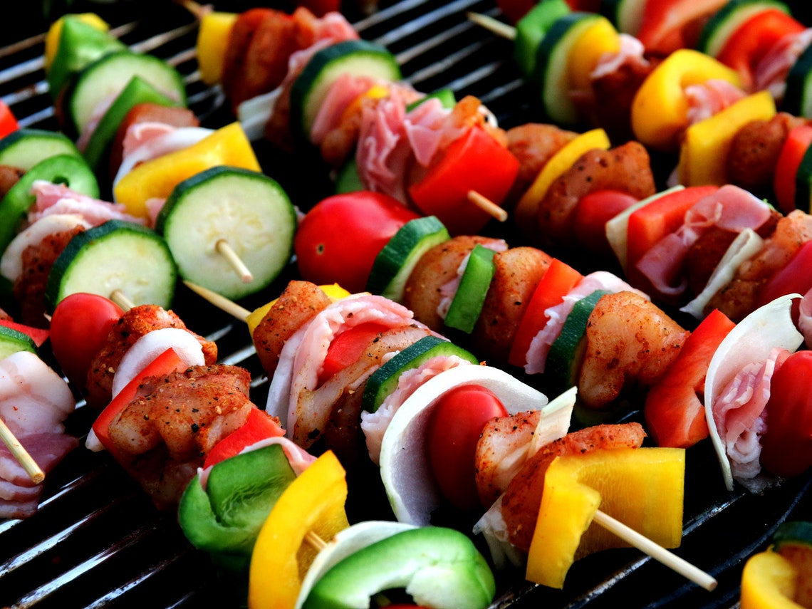 Brochetas de verduras a la barbacoa