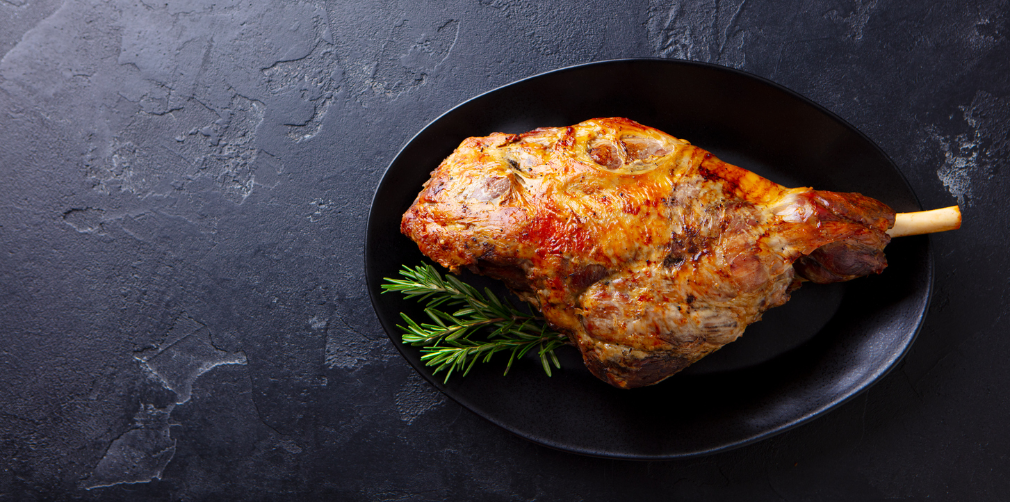 Pierna de cordero asada