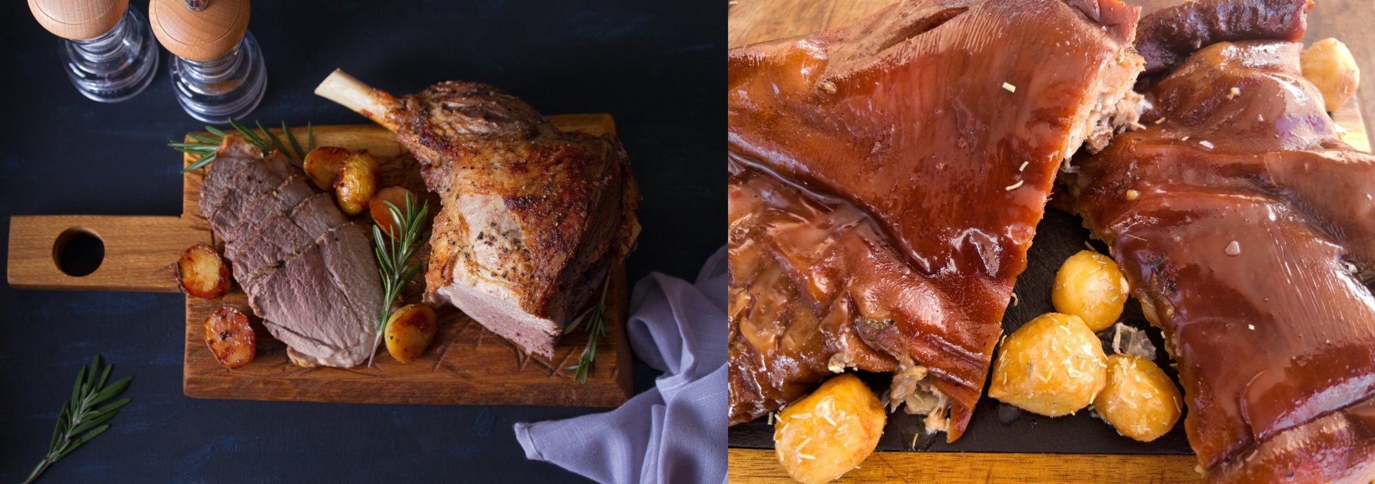 Cochinillo o pierna de cordero al horno