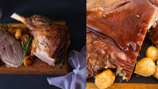 Cochinillo o pierna de cordero al horno