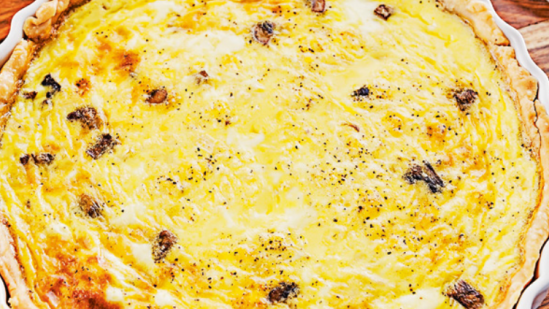 Quiche de cangrejo y champiñones