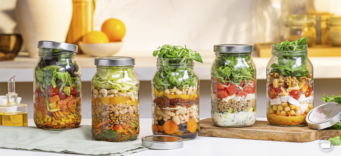 Cinco recetas de ensaladas en bote