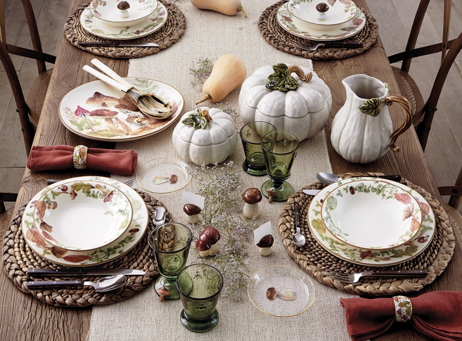 Vajillas y otros productos baratos y bonitos de El Corte Inglés para decorar una mesa otoñal