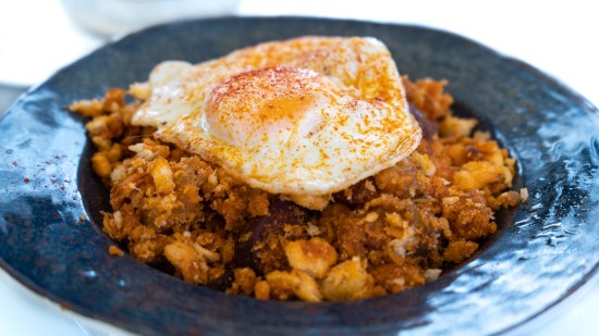 Migas con huevo frito