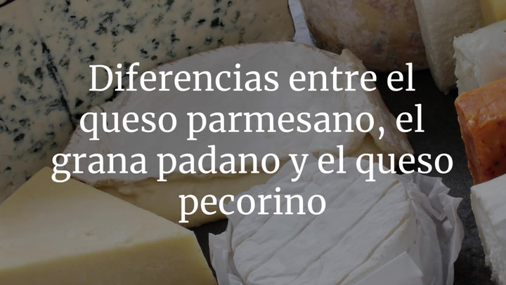 Diferencias entre el queso parmesano, el grana padano y el queso pecorino