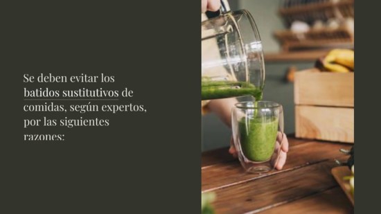 Por qué no deberías tomar batidos sustitutivos de comida para adelgazar