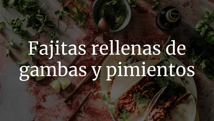 Fajitas Rellenas De Gambas Y Pimientos