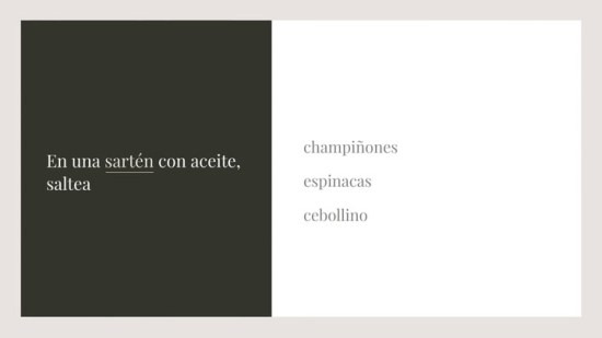 Ñoquis con champiñones y espinacas