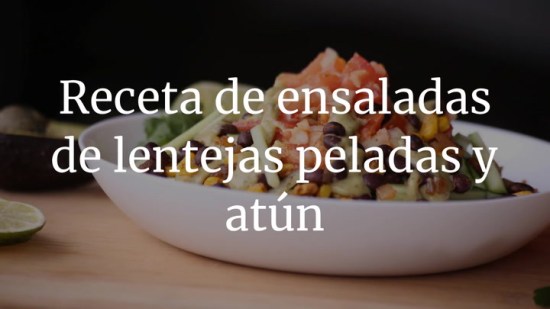 Ensalada de lentejas peladas y atún