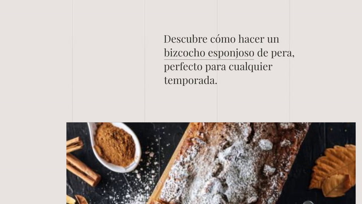 Bizcocho De Pera Esponjoso