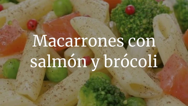 Macarrones con salmón y brócoli