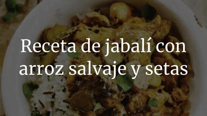 Jabalí con arroz salvaje y setas