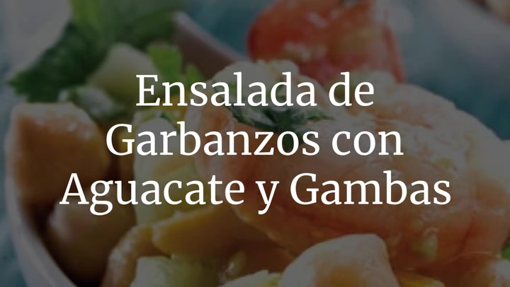 Garbanzos Con Aguacate Y Gambas