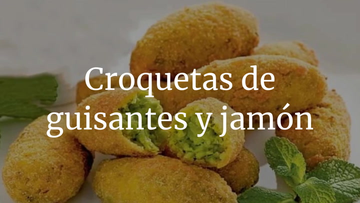 Croquetas de guisantes y jamón