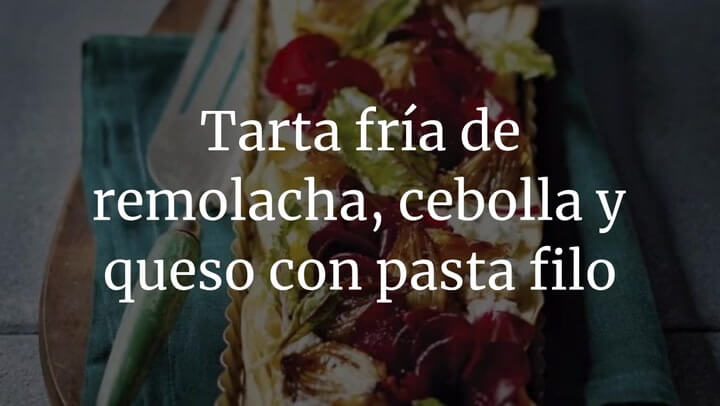 Tarta fría de remolacha, cebolla y queso