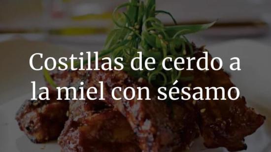 Costillas de cerdo a la miel con sésamo