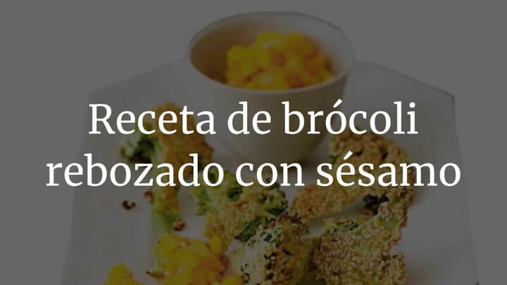 Brócoli rebozado en sésamo