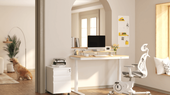 Conjunto de mesa elevable y silla de escritorio