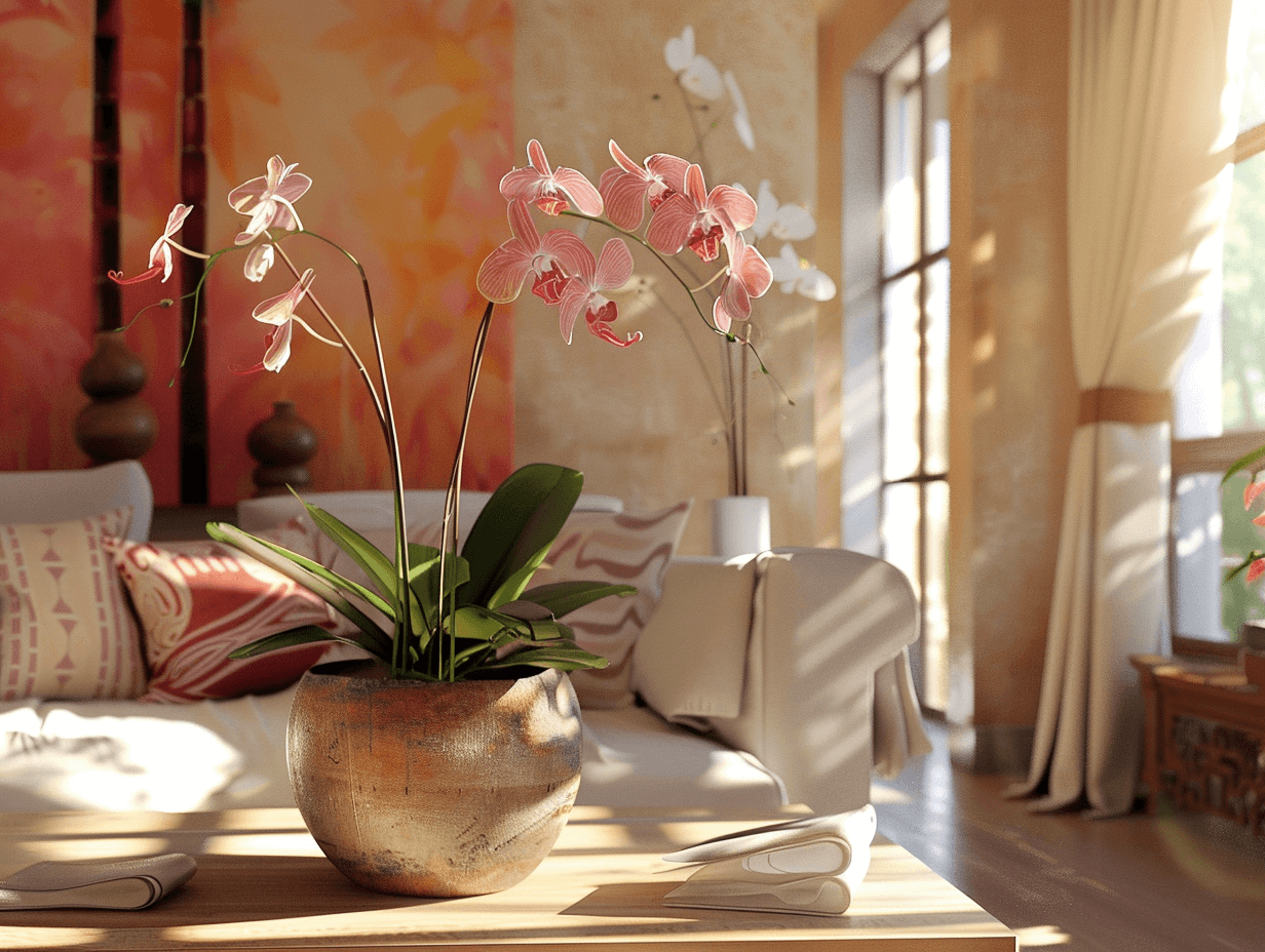 Orquídeas en el salón de casa