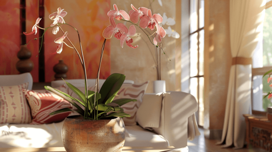 Orquídeas en el salón de casa