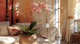 Orquídeas en el salón de casa