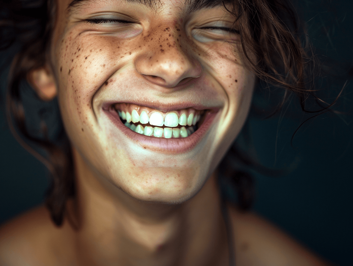 Una mujer joven sonriendo