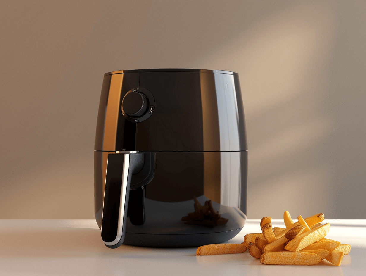 Freidora de aire con patatas recién hechas