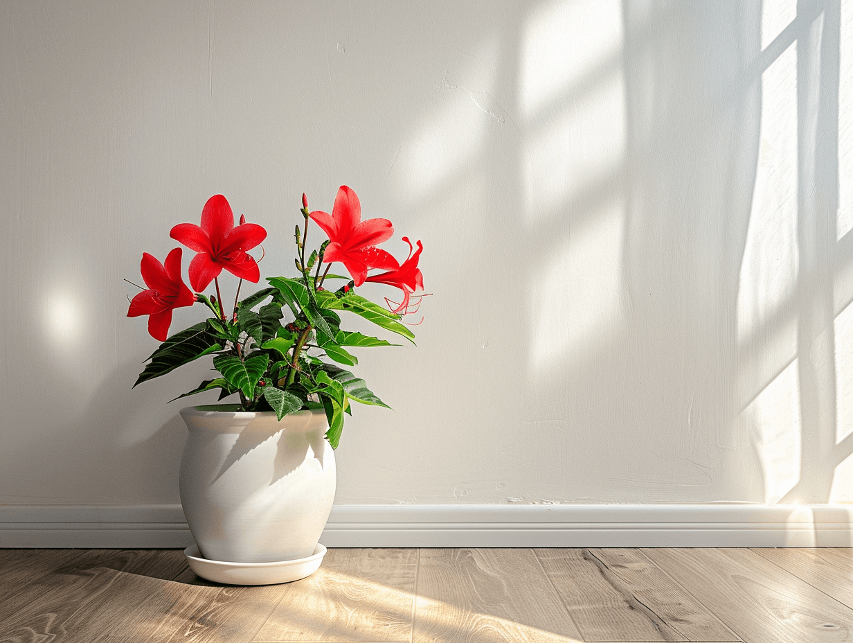 Planta con flor roja