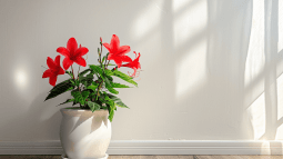 Planta con flor roja