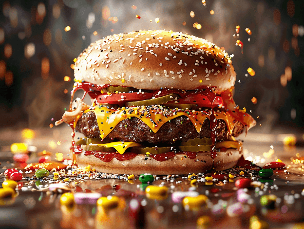 Una hamburguesa, comida poco saludable