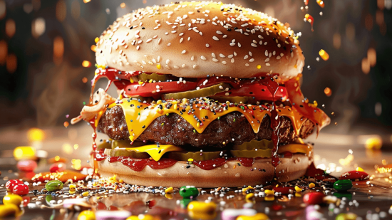 Una hamburguesa, comida poco saludable