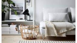 Cesta de ratán ideal para ordenar mantas o toallas