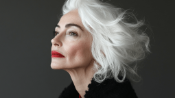 Retrato de una mujer con el pelo canoso