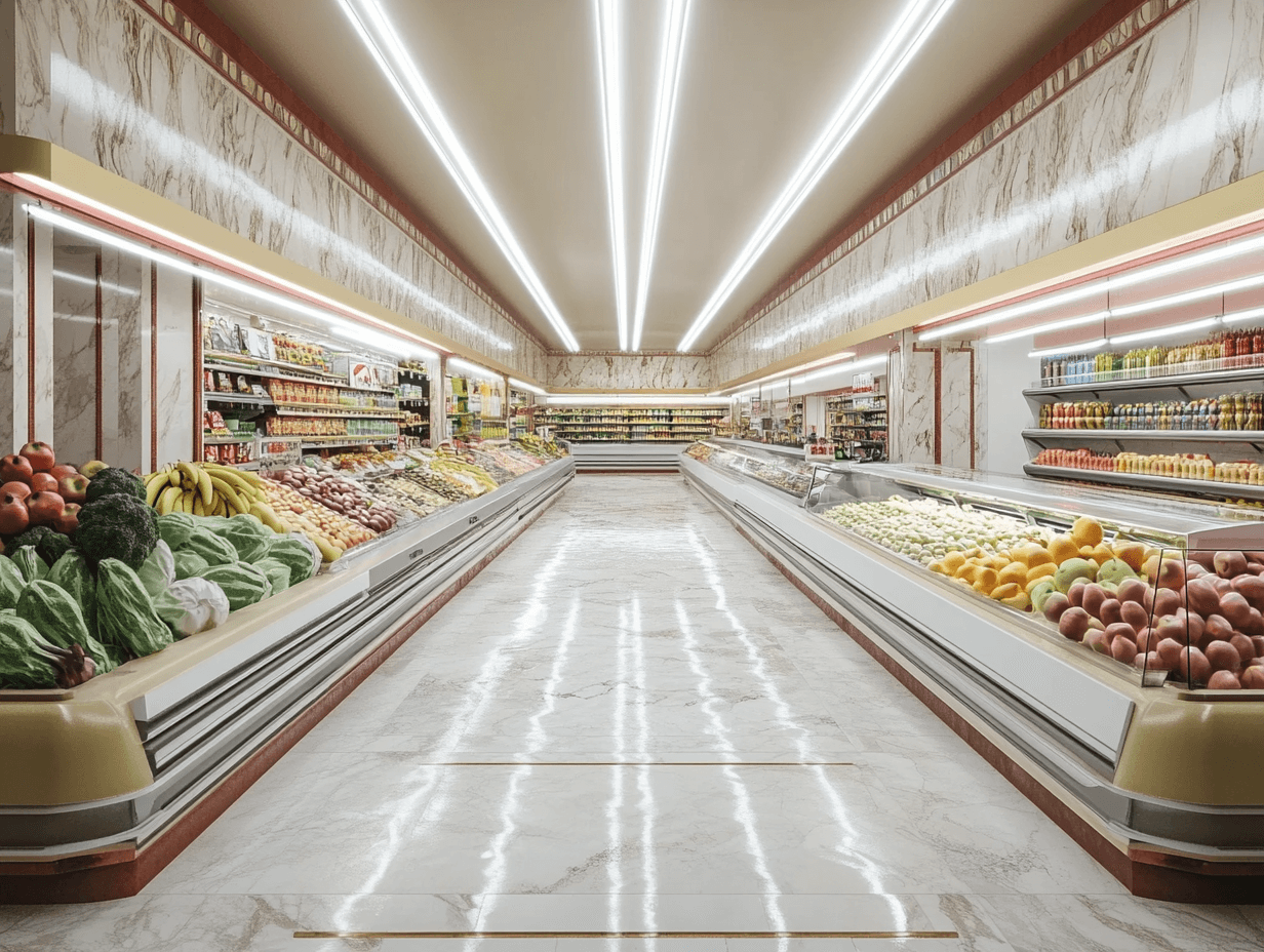 Interior de un supermercado