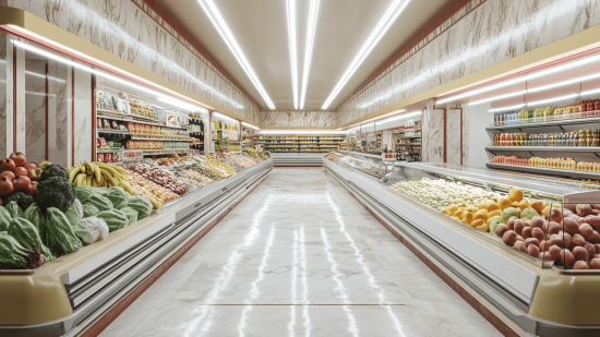 Interior de un supermercado