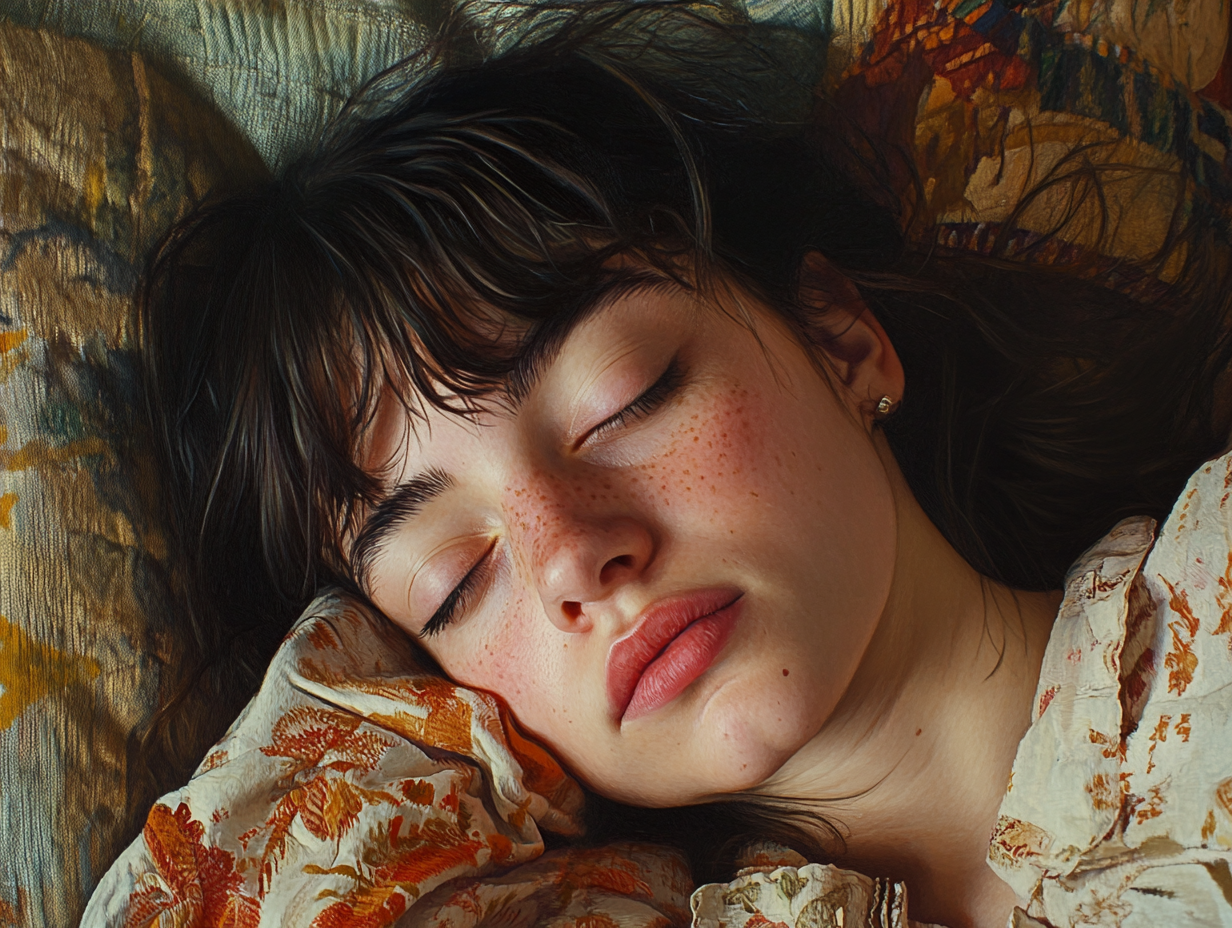 Una chica joven dormida