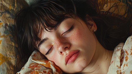 Una chica joven dormida