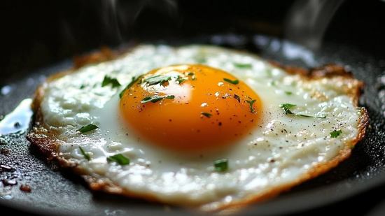 Huevo frito en una sartén