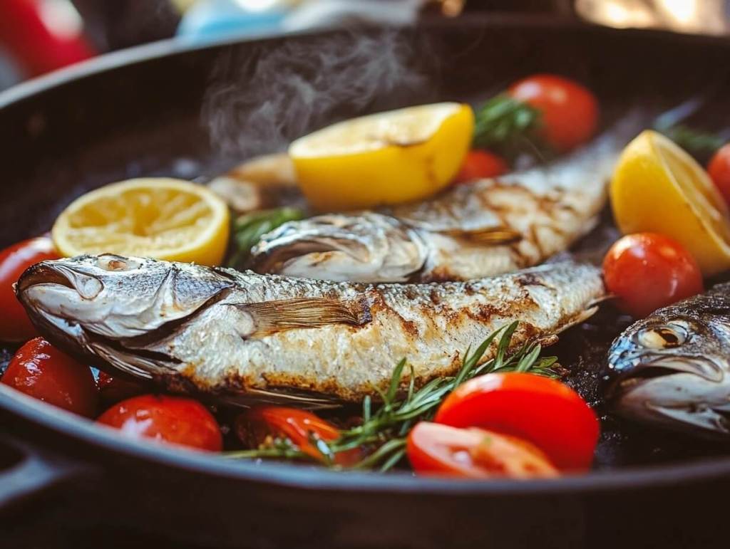 Pescado a la plancha en una sartén - Rubén García