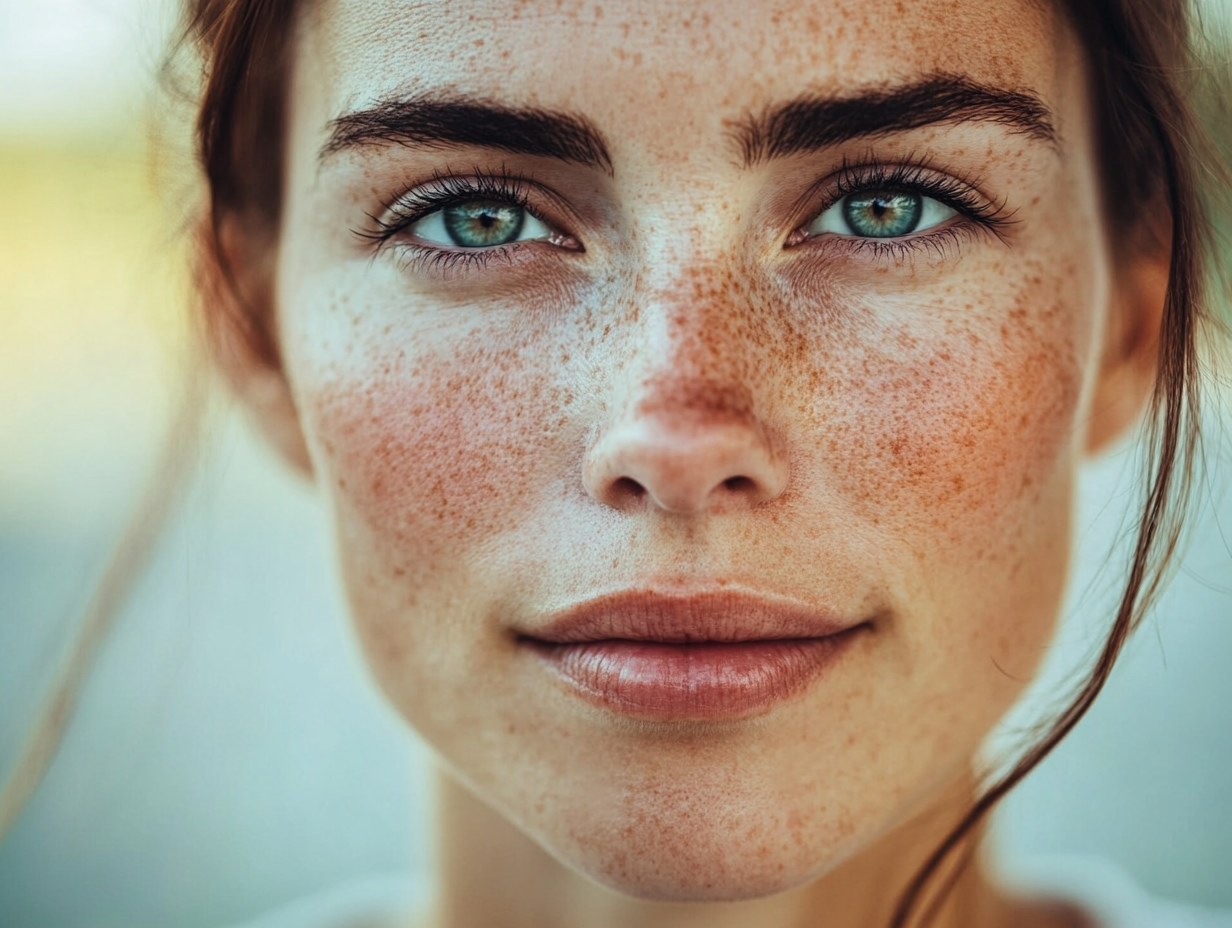 Una mujer joven con la piel sana