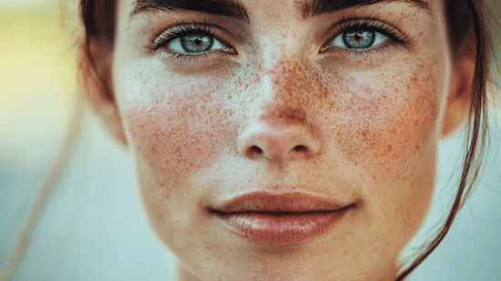 Una mujer joven con la piel sana