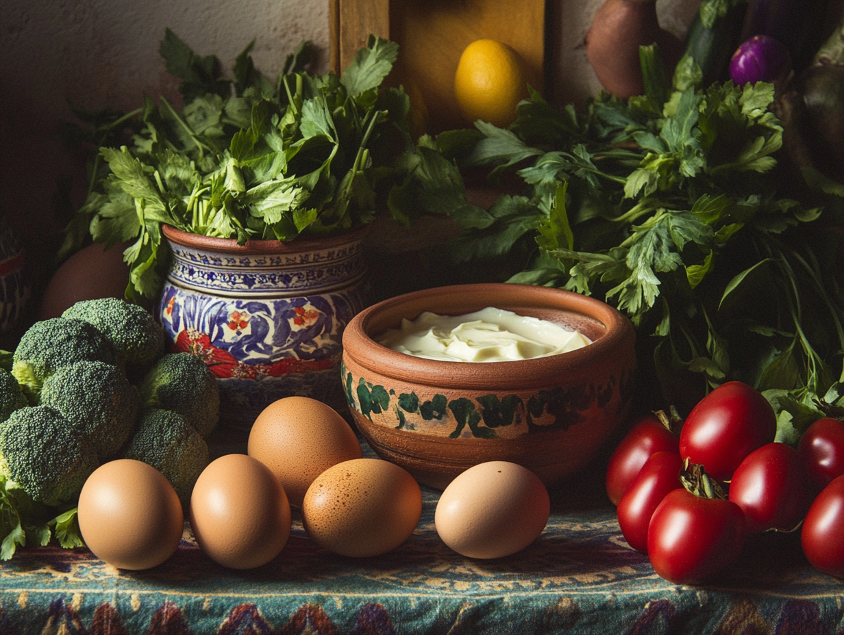 Bodegón de alimentos saludables