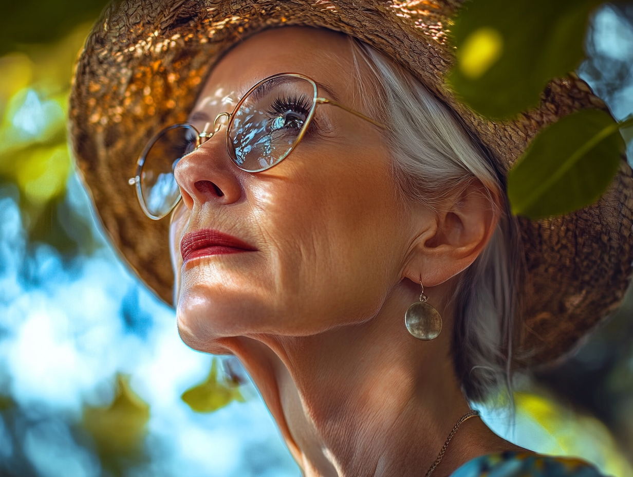 Una mujer con un sombrero