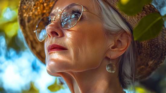 Una mujer con un sombrero