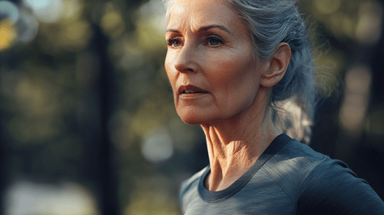Una mujer corriendo al aire libre