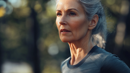 Una mujer corriendo al aire libre